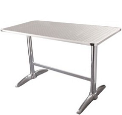 Table en acier inoxydable - 2 pieds en alliage aluminium - Intérieur et extérieur - 1200x600x720 mm_0