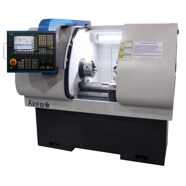 Tour à commande numérique horizontal à banc plat ARROW - T180GX450 CNC - Passage au-dessus du banc 360mm - Siemens 808D_0