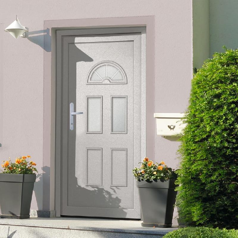 Vidaxl porte d'entrée blanc 110x210 cm pvc 3187914_0