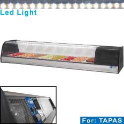 Vitrine à tapas réfrigérée - 8x GN 1/3 - 40 mm inclus - TR8-B/TP_0