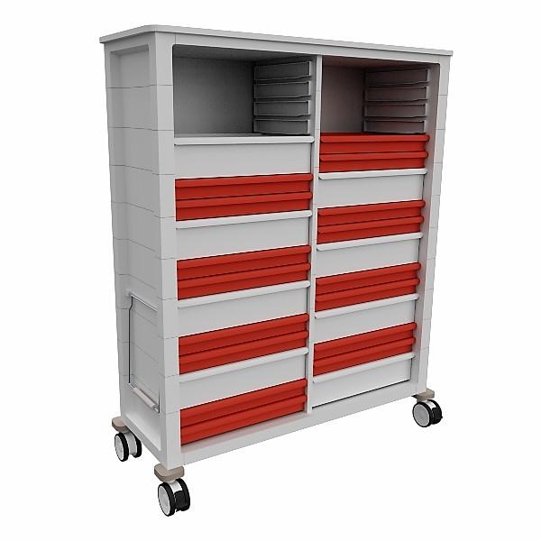 Armoire médicale double XL - Réf : AMDXST - avec poignée de traction et capacité 226 kg_0