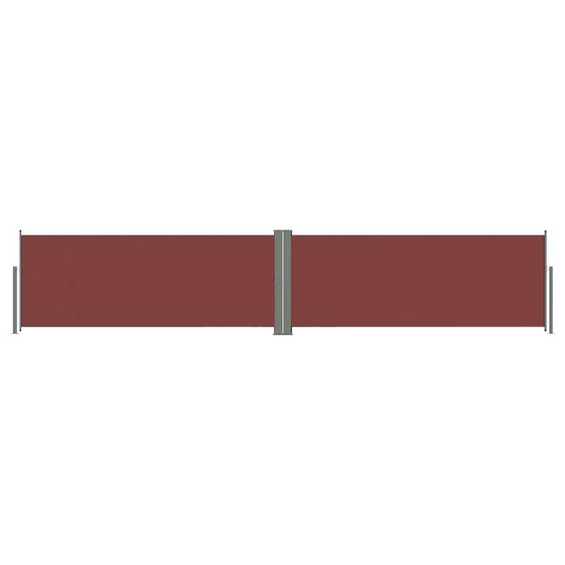 AUVENT PARAVENT STORE BRISE-VUE LATÉRAL RÉTRACTABLE DE PATIO JARDIN TERRASSE BALCON PROTECTION VISUELLE ÉCRAN 117 X 600 CM MARRON 02_0007404_0