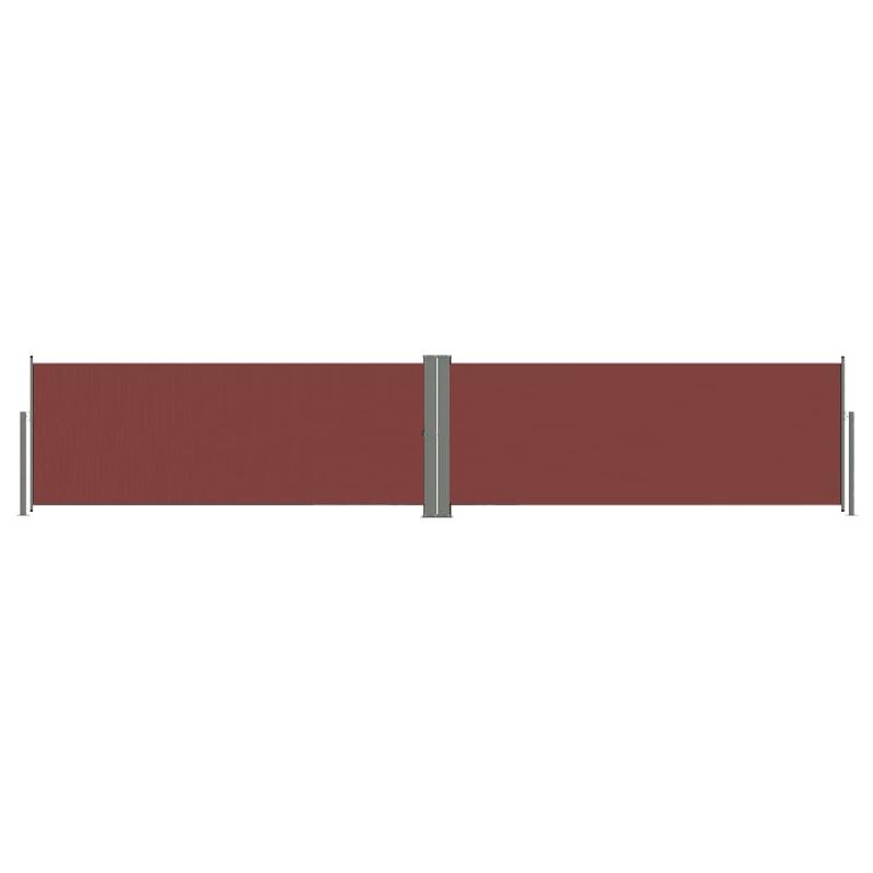 AUVENT PARAVENT STORE BRISE-VUE LATÉRAL RÉTRACTABLE DE PATIO JARDIN TERRASSE BALCON PROTECTION VISUELLE ÉCRAN 117 X 600 CM MARRON 02_0007404_0