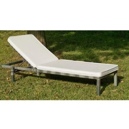 BAIN DE SOLEIL EN RESINE TRESSEE AVEC COUSSIN BLANC MARACAIBO