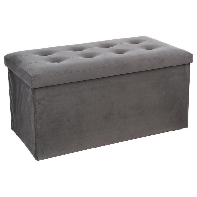 Banquette pliable en velours Lysandre 76 cm gris - Paris Prix_0