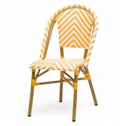 Bistromania Chaise de terrasse RIVOLI - Chevrons jaunes et blancs - EA095_0