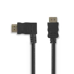 Câble Hdmi 1.50m Haute Vitesse Avec Ethernet  Connecteur Hdmi - Connecteur Hdmi Coudé Vers La Gauche  1,5 M  Noir Usage Non Intensif Nedis - noir 36_0