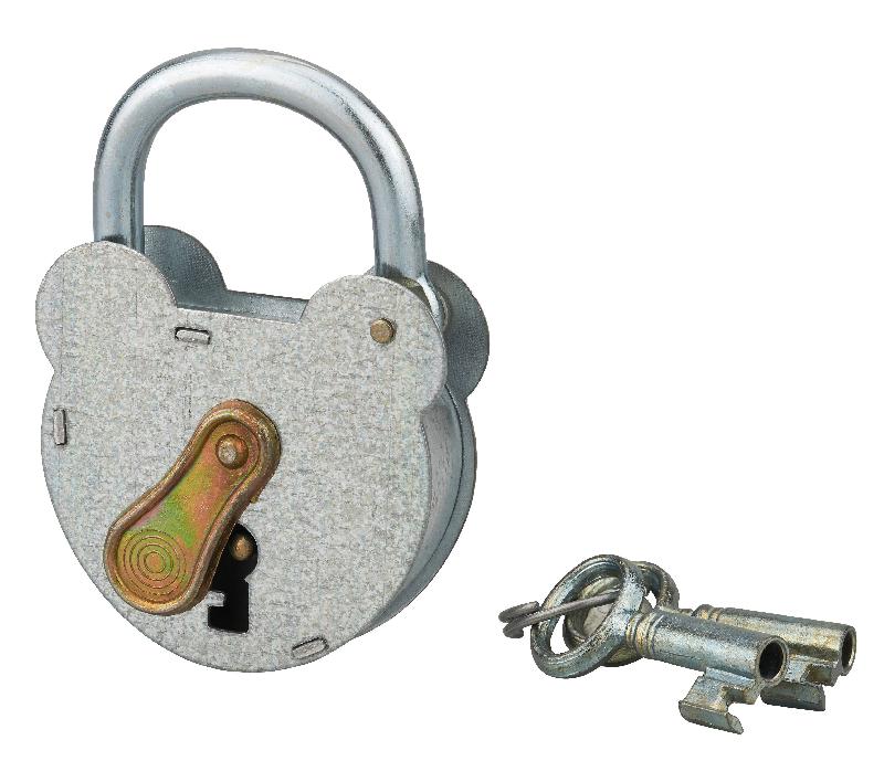 Cadenas à clé 2493 - 55 mm - Corps acier galvanisé avec anse zinguée et mécanisme à gorge - Marque THIRARD_0