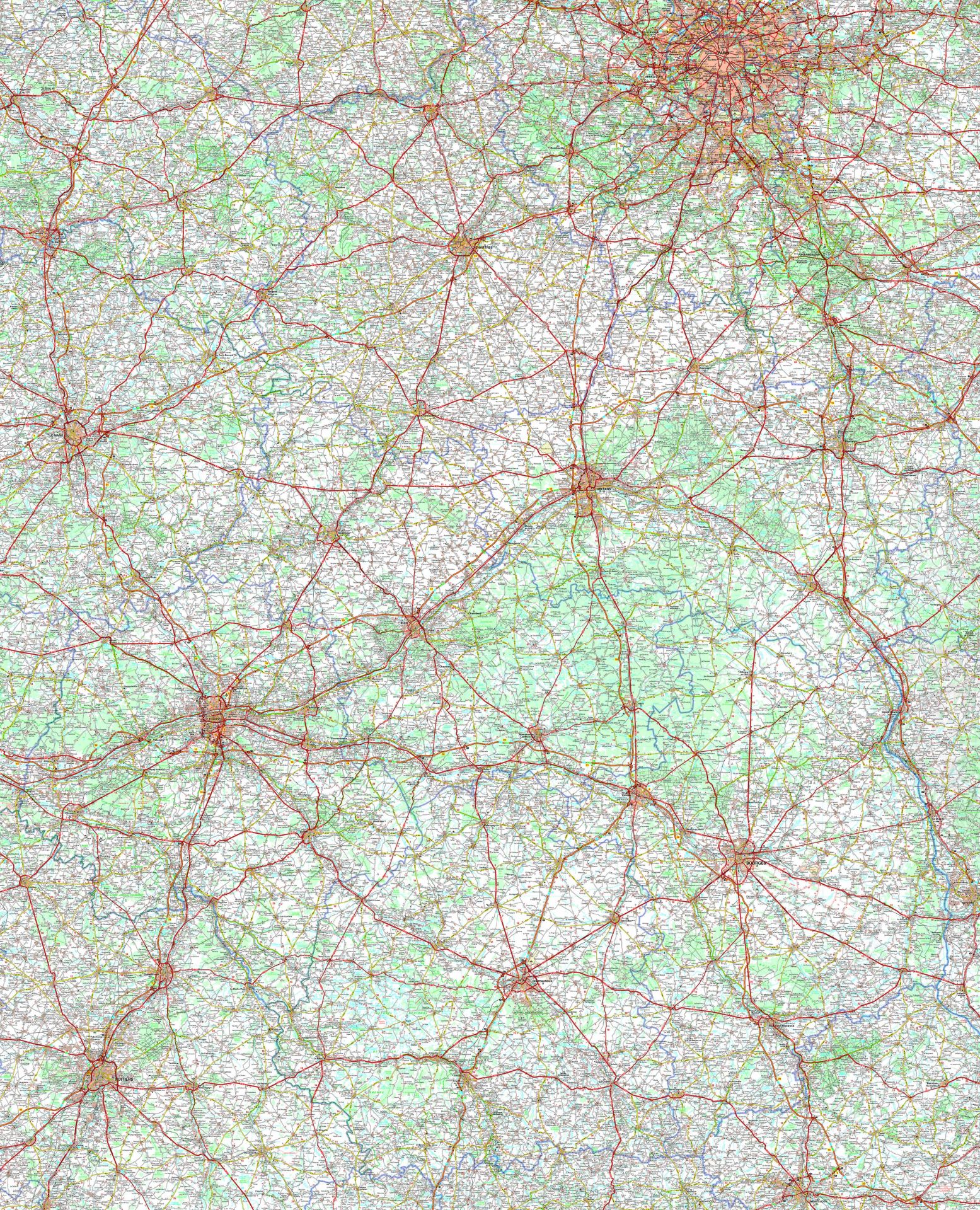 Carte Centre Val de Loire Michelin - Personnalisable avec dimensions et supports variés_0