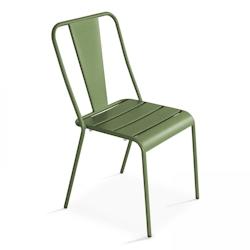 Chaise en métal vert cactus - design industriel robuste - Oviala Business 106493_0