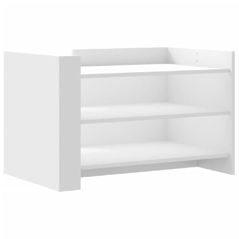 Décoshop26 - Table basse avec étagères design moderne et contemporaine 80 x 50 x 50 cm bois d'ingénierie blanc DEC037960 - blanc Bois massif 30002_0