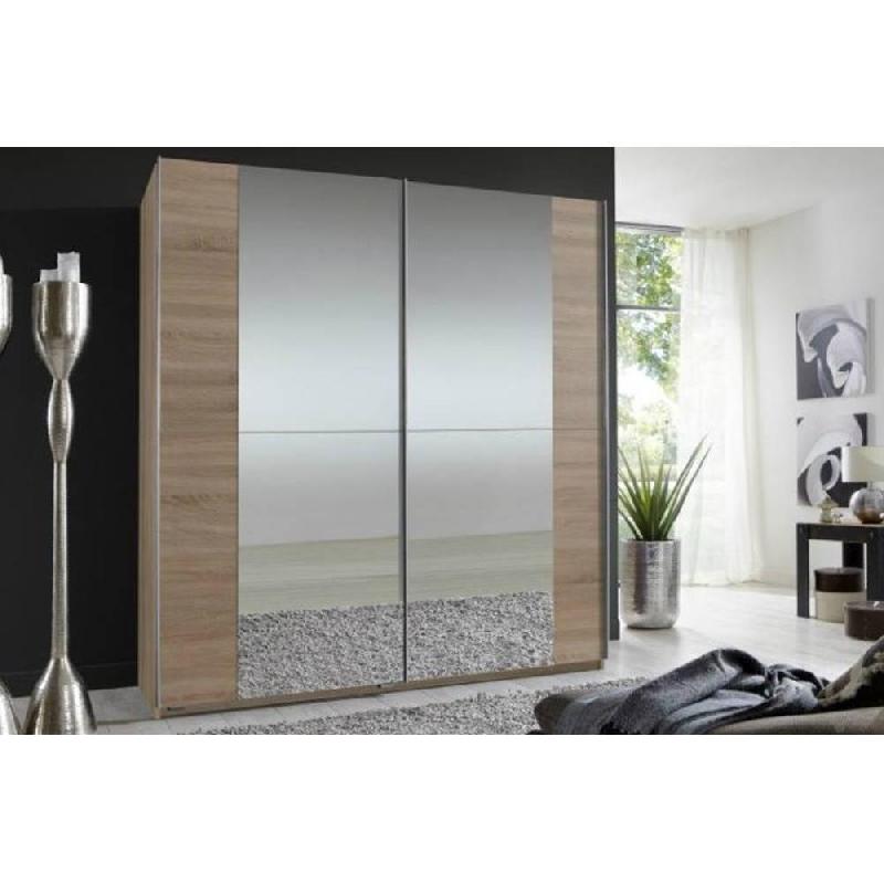 DRESSING PORTES COULISSANTES MIROIRS FLOYD 180 CM CHÊNE_0