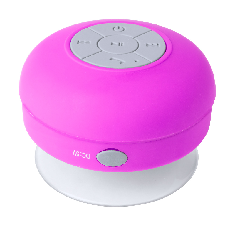 Enceinte bluetooth étanche IPX4 - Ventouse adhérente - Fonction main libre - Couleur fuchsia_0