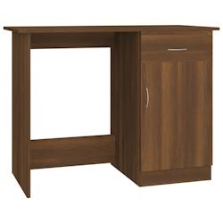 Helloshop26 - Bureau table poste de travail meuble d'ordinateur informatique étude chêne 100 x 50 x 76 cm bois d'ingénierie brun 02_0023600 - 30002_0