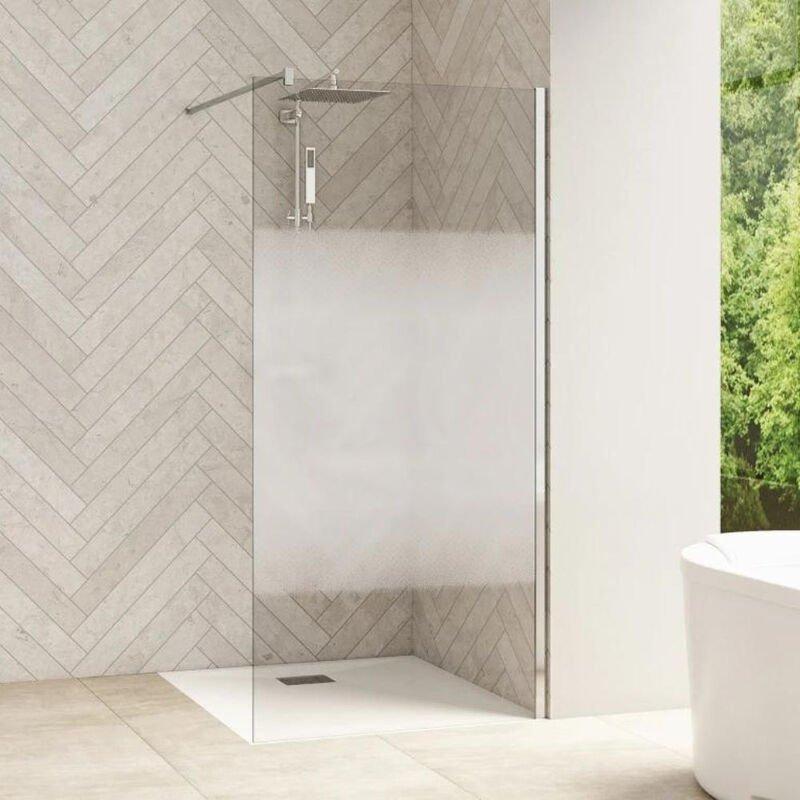 KINEDO PAROI DE DOUCHE FIXE SMART DESIGN SOLO VERRE SÉRIGRAPHIE COSMOS