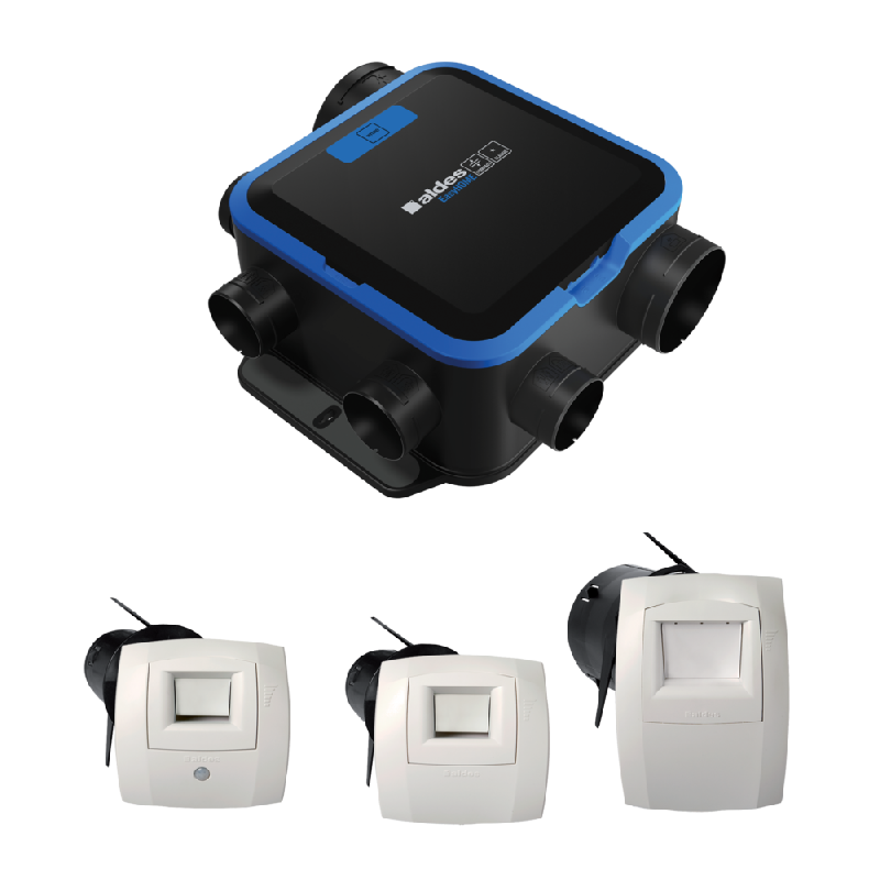 Kit VMC simple flux hygroréglable EasyHOME HYGRO COMPACT Classic - Aldes - 11033049_0