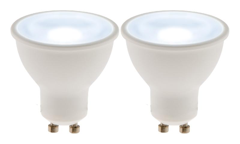 Lot de 2 spots LED GU10 - 5W - Blanc neutre - 400 Lumen - 6500K - A+ - Zenitech_0