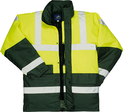 Parka bicolore Traffic jaune-vert S466 - Certifiée CE, imperméable, XS à 6XL, capuche détachable_0