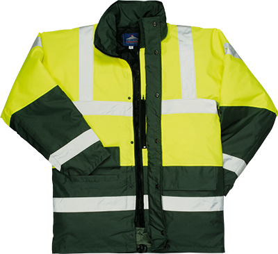 Parka bicolore traffic jaune vert s466, s_0