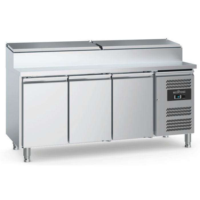 Saladette 3 portes tropicalisée pour 8 bacs gn1/3 couvercles inox - 7950.5195_0