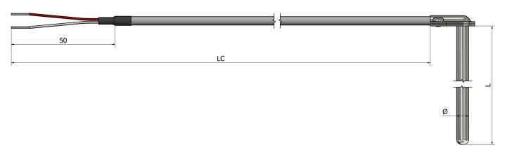Thermistance tubulaire coudée avec fixation - HT30 - PTC et NTC pour applications de -40°C à +200°C_0