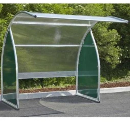 Abri Vélos/Motos Provence - Toit en polycarbonate alvéolaire 6 mm - Tube galvanisé Ø 50/2 mm - Joues latérales en tôle poudrée polyester_0