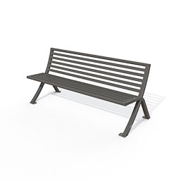 Banc public en acier avec traitement anticorrosion et thermolaquage gris 7016 - CARBONE_0