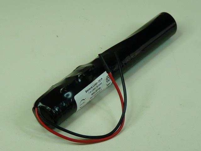 Batterie Li-Ion 2x 18650 2S1P ST4 - 7.4V 2.6Ah - Fils - Marque NX_0