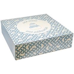 Boîte pâtissière color 32 x 32 cm x 25 - bleu en carton 805885_0