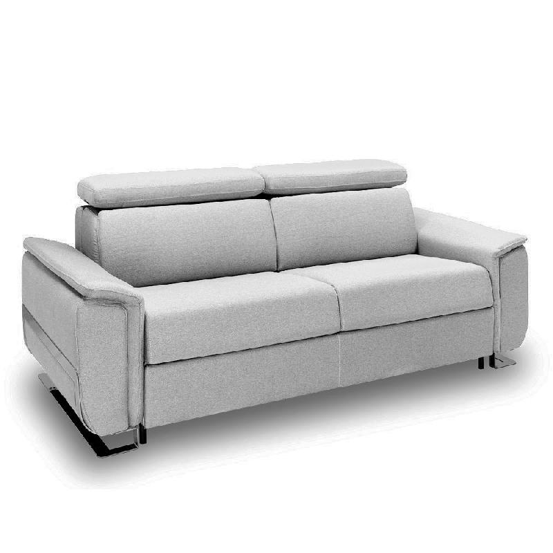 Canapé convertible express REAUMUR 140 cm - Matelas 16 cm haute résilience - Pieds luge Nabucka gris clair_0