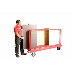Chariot porte panneaux - fabrication française - capacité 1000 kg - rack mobile avec rouleau d'entrée_0