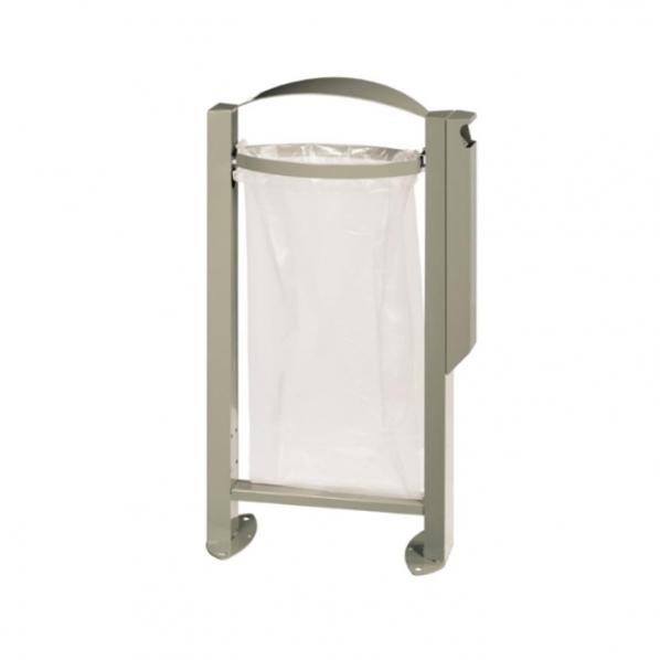 Corbeille vigipirate sur pieds avec cendrier 3L - ARKEA 60L Gris ciment - ROSSIGNOL_0