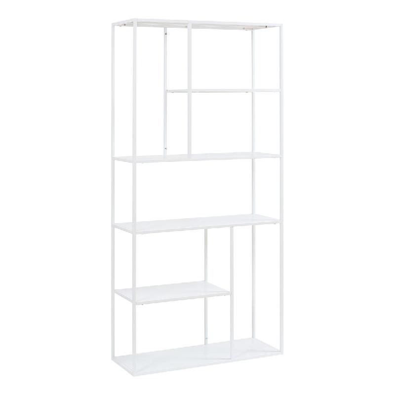 Helloshop26 - Étagère design intemporel salon chambre meuble de rangement autoportante 188 x 90 x 30 cm acier blanc 03_0011156 - 3000225597719_0