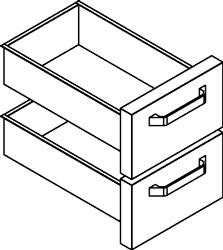 Kit de tiroirs pour soubassement l=400 mm - 6540C2_0