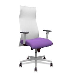 Piqueras y Crespo Sillón Albacete malla blanco bali lila brazos blancos base blanca ruedas parqué 65mm - violet multi-matériau 13SM10B82B354BR65G_0
