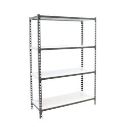 PROREGAL Étagère pour charges lourdes MID METAL SHARK | HxLxP 150x100x40cm | Charge du compartiment 180kg | Blanc anthracite - gris métal PR_RS138-85_0