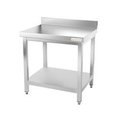 Table de travail en inox 600 x 700 mm adossée PREMIUM / GOLDINOX - inox 3701770802906_0