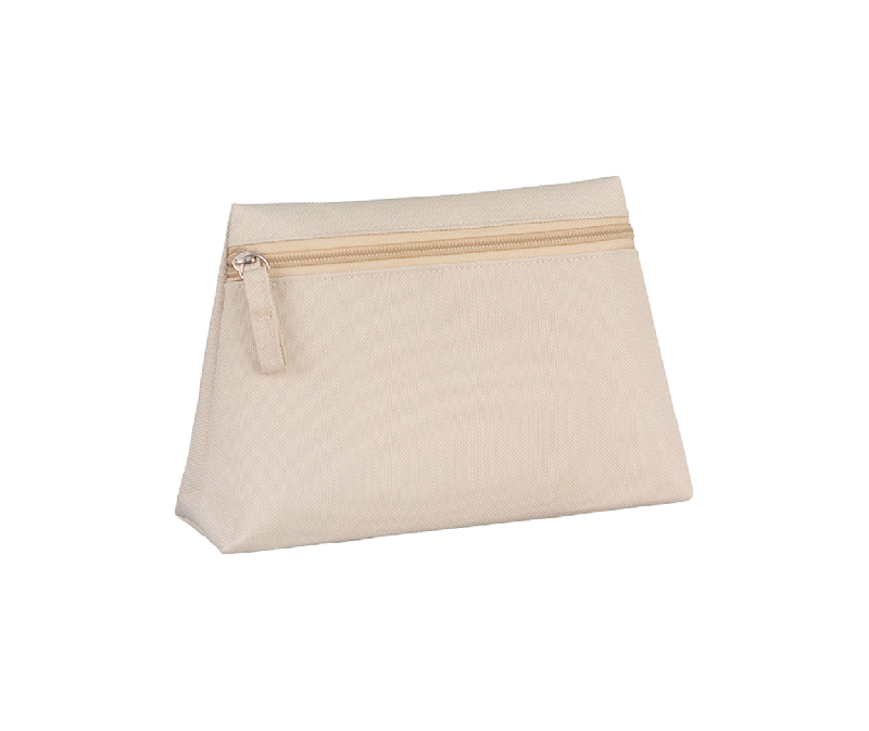 Trousse à maquillage zippée - 600D polyester - couleur beige - poids 36g_0