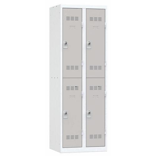 Vestiaire multicases 2 cases par colonne serrure 2 gris clair gris clair_0