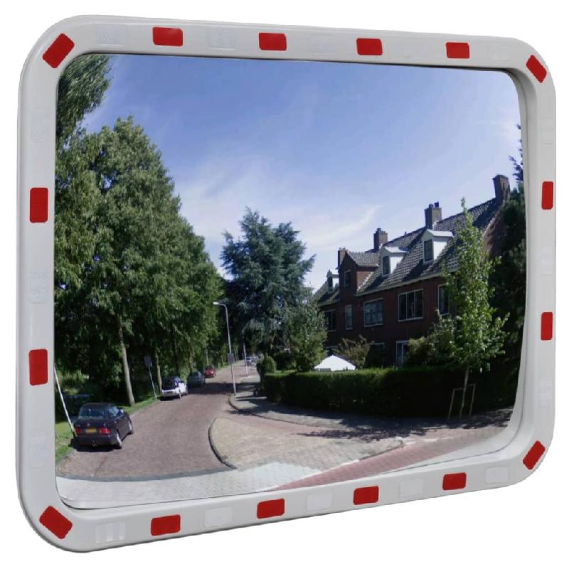 Vidaxl miroir de trafic convexe rectangulaire 60x80cm et réflecteurs 141683_0