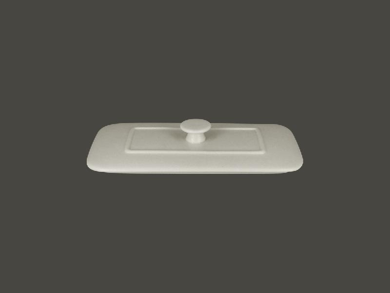 COUVERCLE POUR TERRINE RECTANGULAIRE BLANC PORCELAINE 20X10 CM CHEFS FUSION RAK