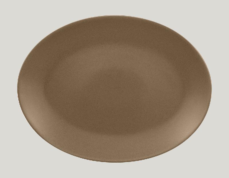 PLAT OVALE MARRON PORCELAINE 36 CM GENESIS RAK