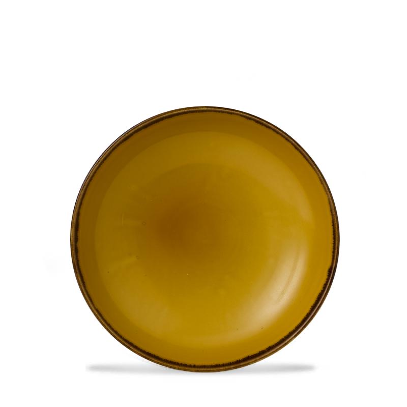 ASSIETTE COUPE CREUSE ROND JAUNE PORCELAINE Ø 18,2 CM HARVEST DUDSON