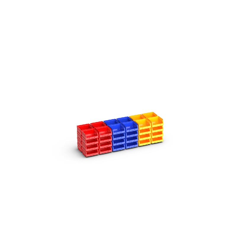 02510073 - Assortiment de bacs à bec 48xN°1 - Type 2001-B - Polyéthylène haute densité - Différents coloris_0