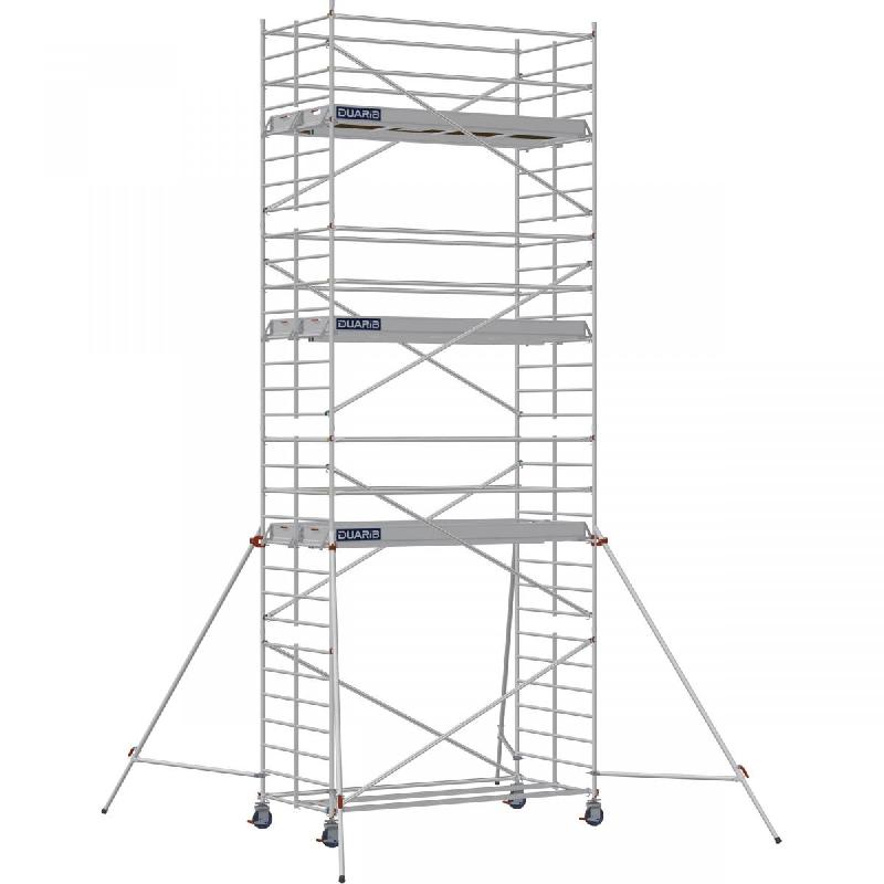 Échafaudage roulant aluminium DOCKER 150 version lisses - Hauteur de travail : 8,90 m - DUARIB - 7230070_0
