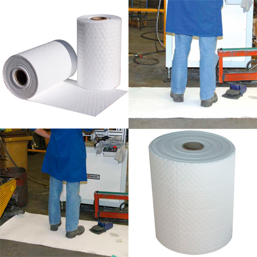 Absorbants hydrocarbures - Rouleaux double épaisseur 23 m x 38 cm - Fibre de polypropylène hydrophobe_0