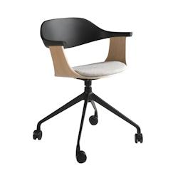 AC ANGEL CERDA Angel Cerdá Chaise de bureau pivotante en tissu gris clair et pvc noir 4130C 59 x 50 x 76 - gris multi-matériau 8435631031000_0