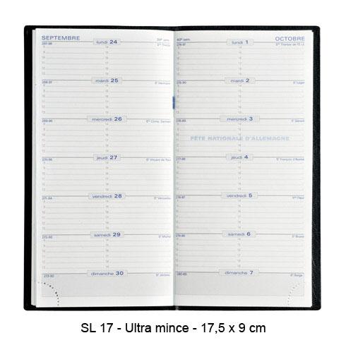 AGENDA EXACOMPTA SL17 CLASSIQUE SEMAINIER - ANNÉE 2026 - 9 X 17,5 CM NOIR