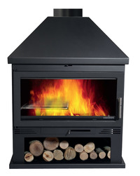Poêle à bois Alhambra - 13.8 kW - Double combustion - Vermiculite - Gris anthracite_0