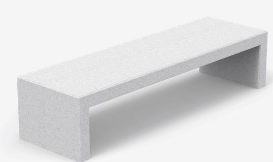 Banc public Volga UM369 - béton préfabriqué blanc granite lisse_0